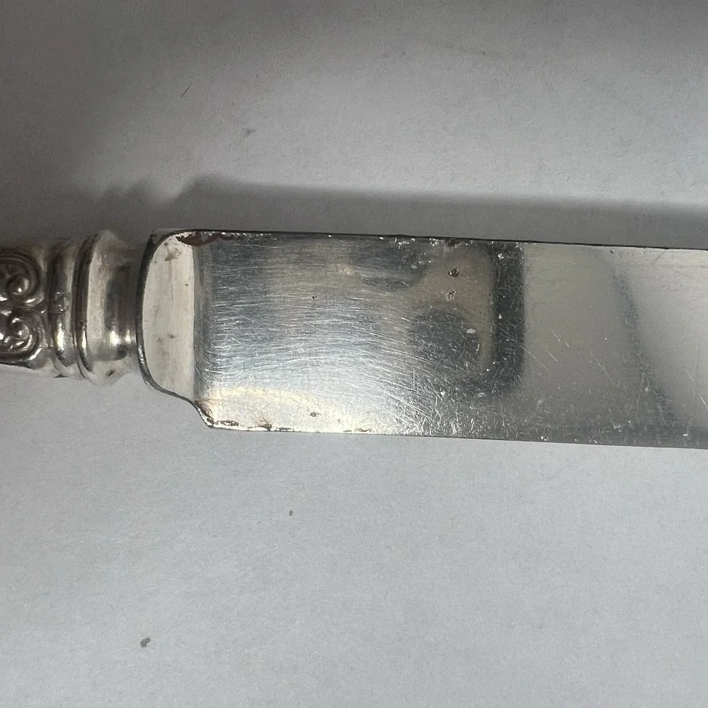 Gorham 1895 Silver Silverplate Carolina Hollow Blunt Knife Set 12 HTF RARE